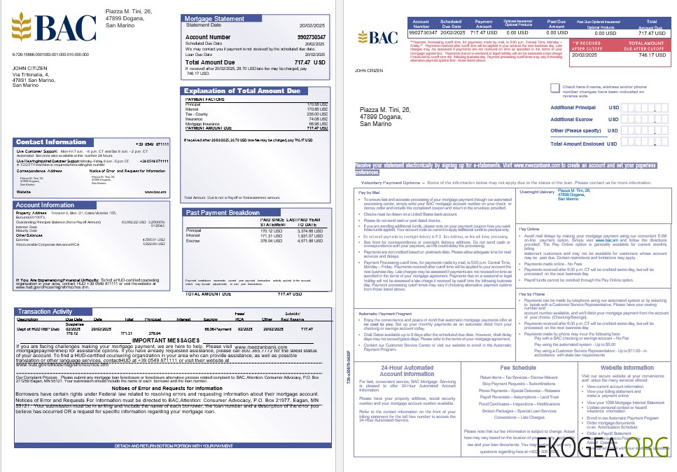 Relevé hypothécaire de la Banca Agricole Commerciale de Saint , Marin aux formats Word et PDF 1 , 2